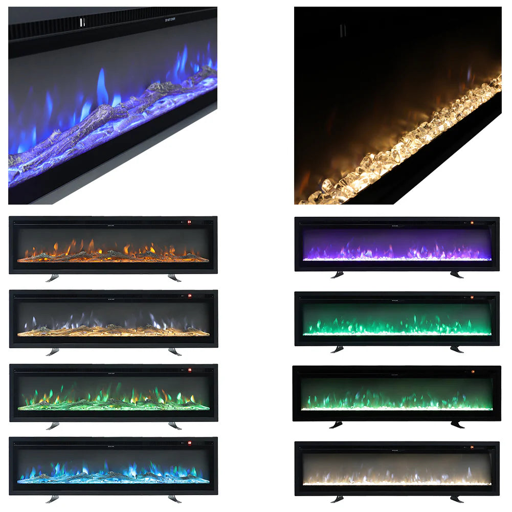 Media Wall Electric Fireplace with Remote and Colour Changing Lights TRADE