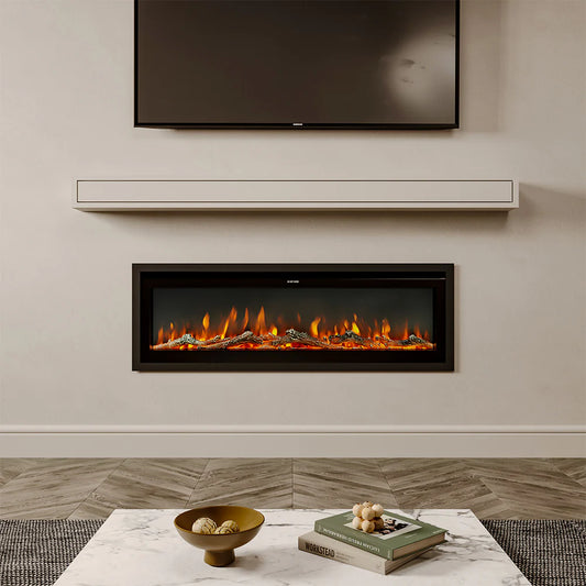 Media Wall Electric Fireplace with Remote and Colour Changing Lights