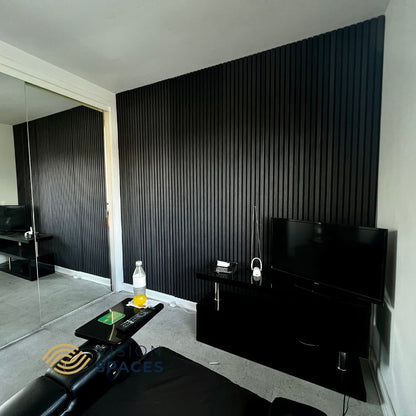 Acoustic Slat Wall Panel Black