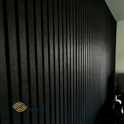 Acoustic Slat Wall Panel Black