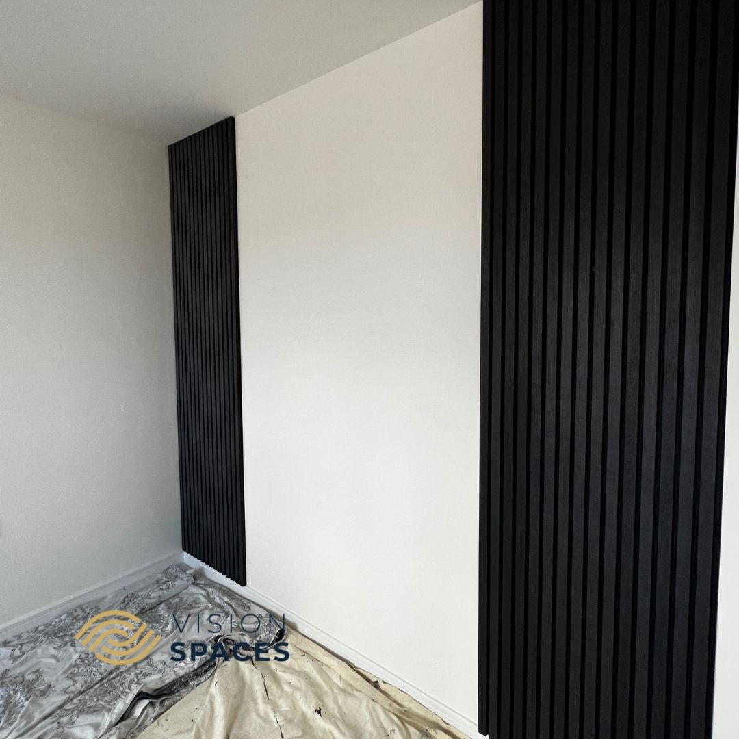 Acoustic Slat Wall Panel Black