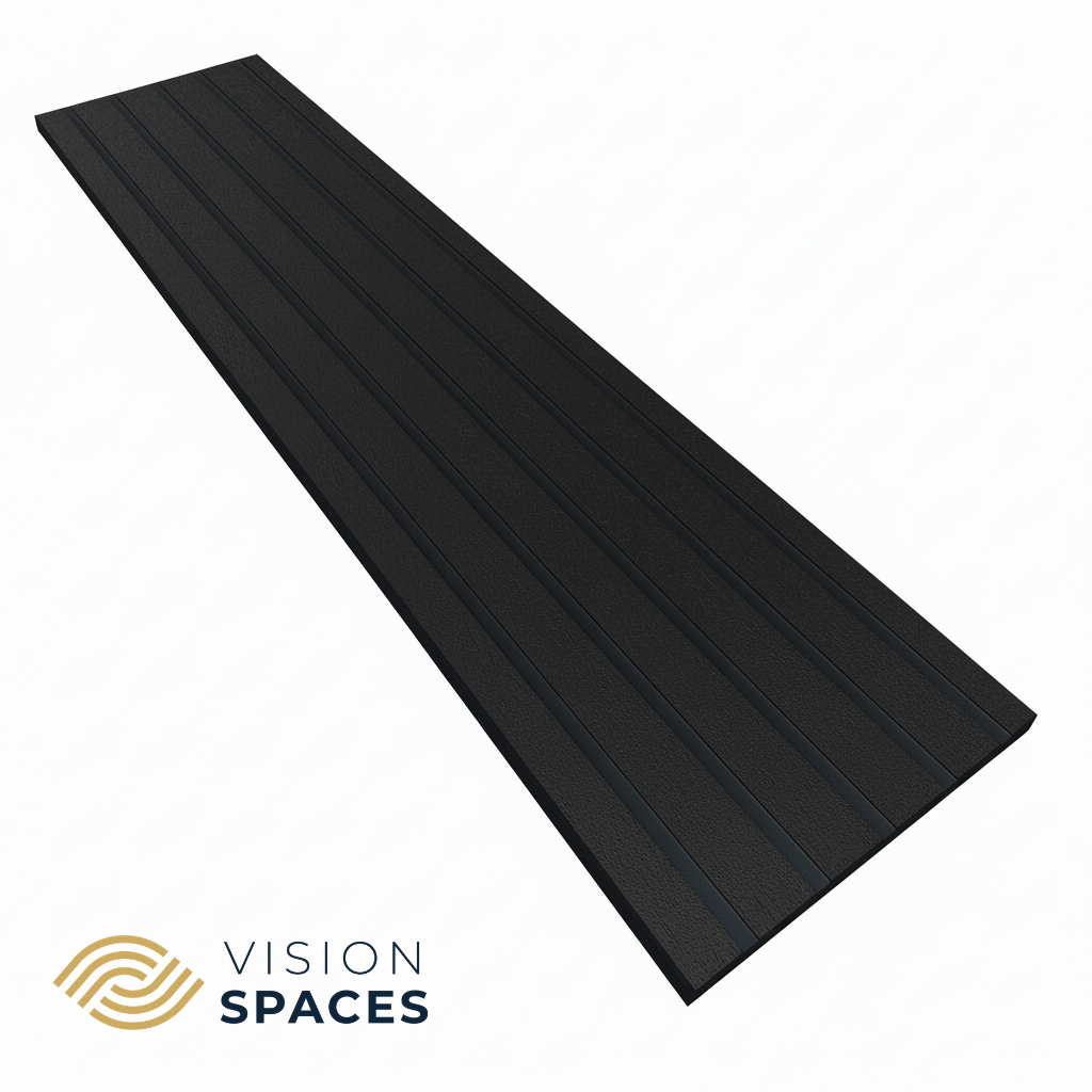 black premium acoustic slat panels