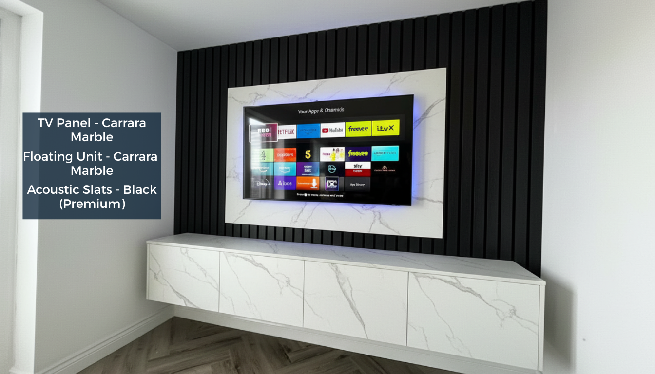Acoustic Slat Panel Black (Premium)