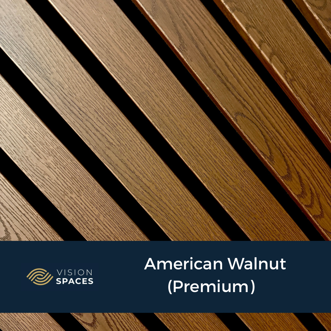 Acoustic Slat Panel American Walnut (Premium)
